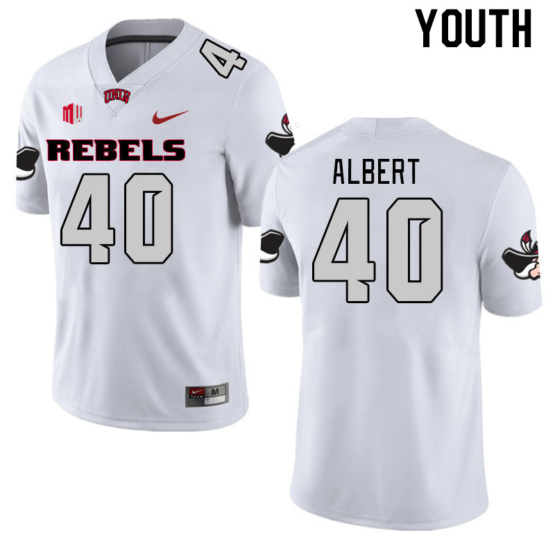 Youth #40 Daego Albert UNLV Rebels 2023 College Football Jerseys Stitched-White